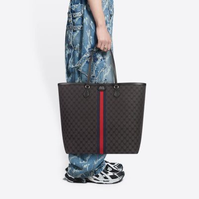 Alternative view of Wholesale Luxury Balenciaga X Gucci Hacker Large Tote Bag 680127 Black