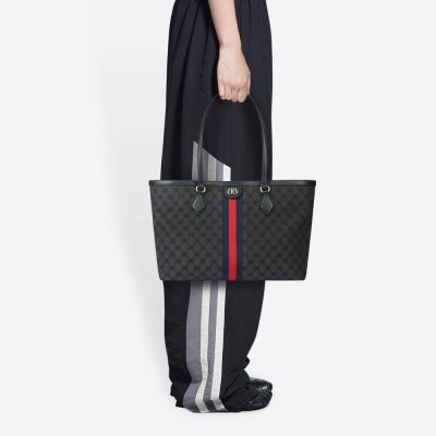 Alternative view of Wholesale Luxury Balenciaga X Gucci Hacker Medium Tote Bag 680125 Black