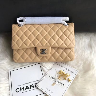 Wholesale Luxury Chanel 1112 Apricot Medium Size 2.55 Lambskin Leather Flap Bag