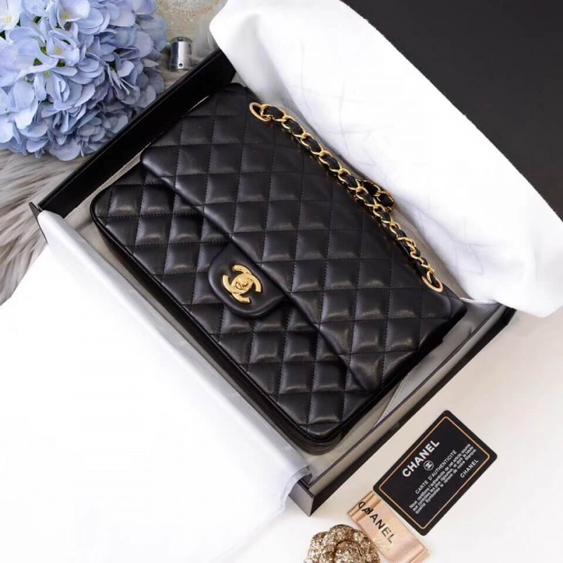 Wholesale Luxury Chanel 1112 Black Medium Size 2.55 Lambskin Leather Flap Bag - Image 2
