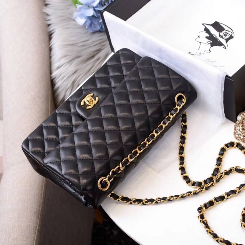 Wholesale Luxury Chanel 1112 Black Medium Size 2.55 Lambskin Leather Flap Bag - Image 4
