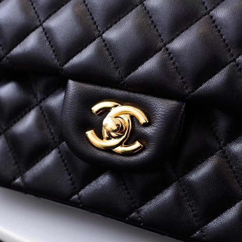 Wholesale Luxury Chanel 1112 Black Medium Size 2.55 Lambskin Leather Flap Bag - Image 6