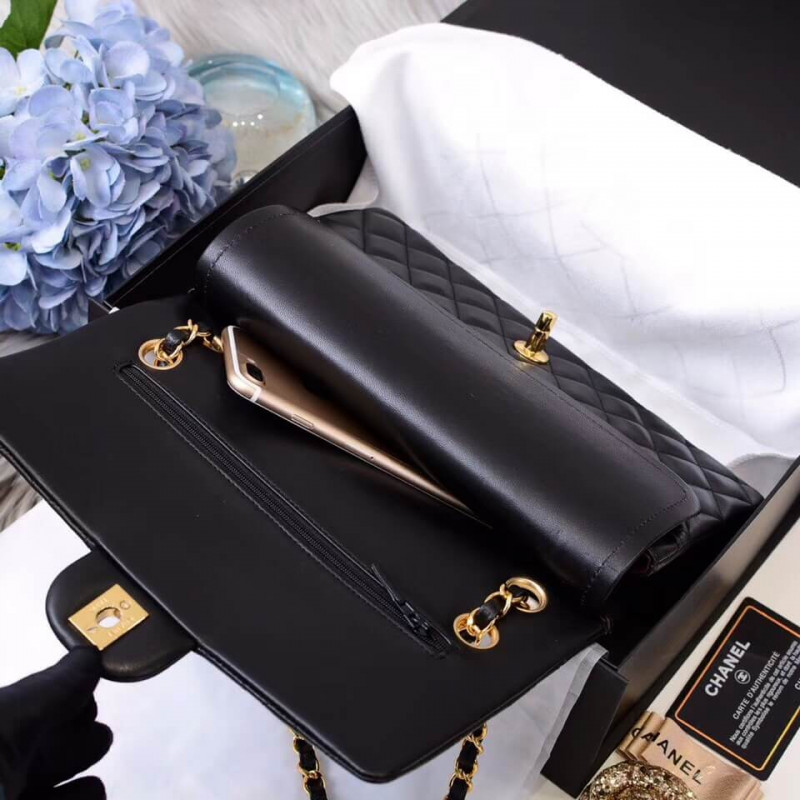 Wholesale Luxury Chanel 1112 Black Medium Size 2.55 Lambskin Leather Flap Bag - Image 9