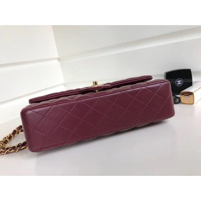Alternative view of Wholesale Luxury Chanel 1112 Burgundy Medium Size 2.55 Lambskin Leather Flap Bag