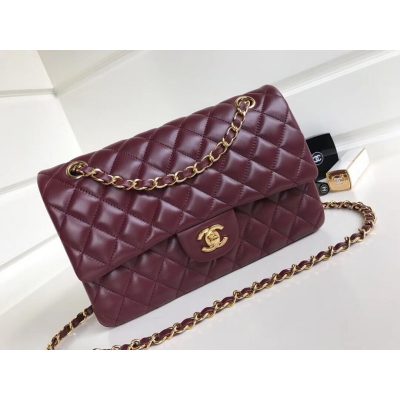 Wholesale Luxury Chanel 1112 Burgundy Medium Size 2.55 Lambskin Leather Flap Bag
