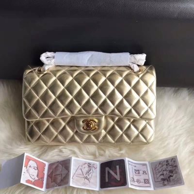 Wholesale Luxury Chanel 1112 Gold Medium Size 2.55 Lambskin Leather Flap Bag