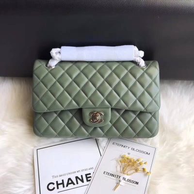 Wholesale Luxury Chanel 1112 Green Medium Size 2.55 Lambskin Leather Flap Bag
