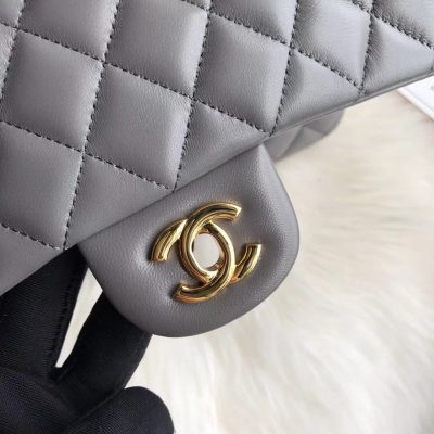 Alternative view of Wholesale Luxury Chanel 1112 Grey Medium Size 2.55 Lambskin Leather Flap Bag