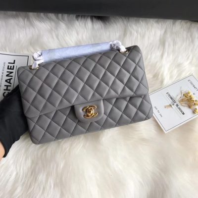 Wholesale Luxury Chanel 1112 Grey Medium Size 2.55 Lambskin Leather Flap Bag