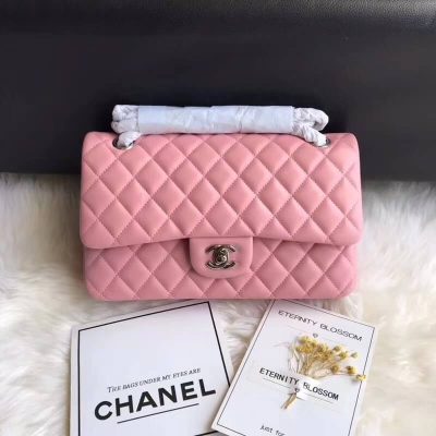 Wholesale Luxury Chanel 1112 Pink Medium Size 2.55 Lambskin Leather Flap Bag