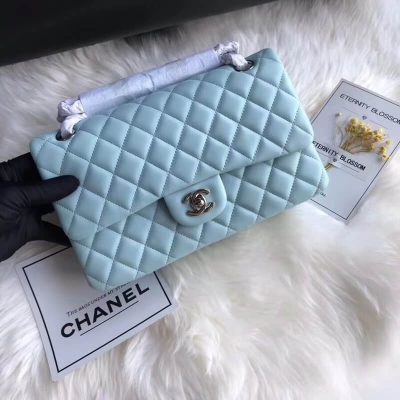 Wholesale Luxury Chanel 1112 Tiffany Blue Medium Size 2.55 Lambskin Leather Flap Bag