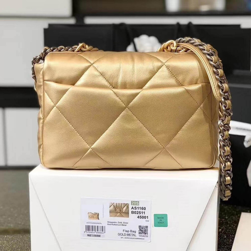 Wholesale Luxury Chanel 19 Flap Bag As1160 Gold - Image 11