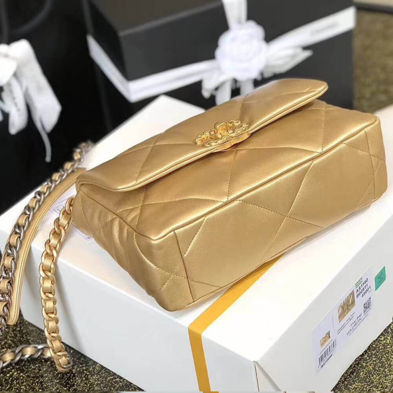 Wholesale Luxury Chanel 19 Flap Bag As1160 Gold - Image 12