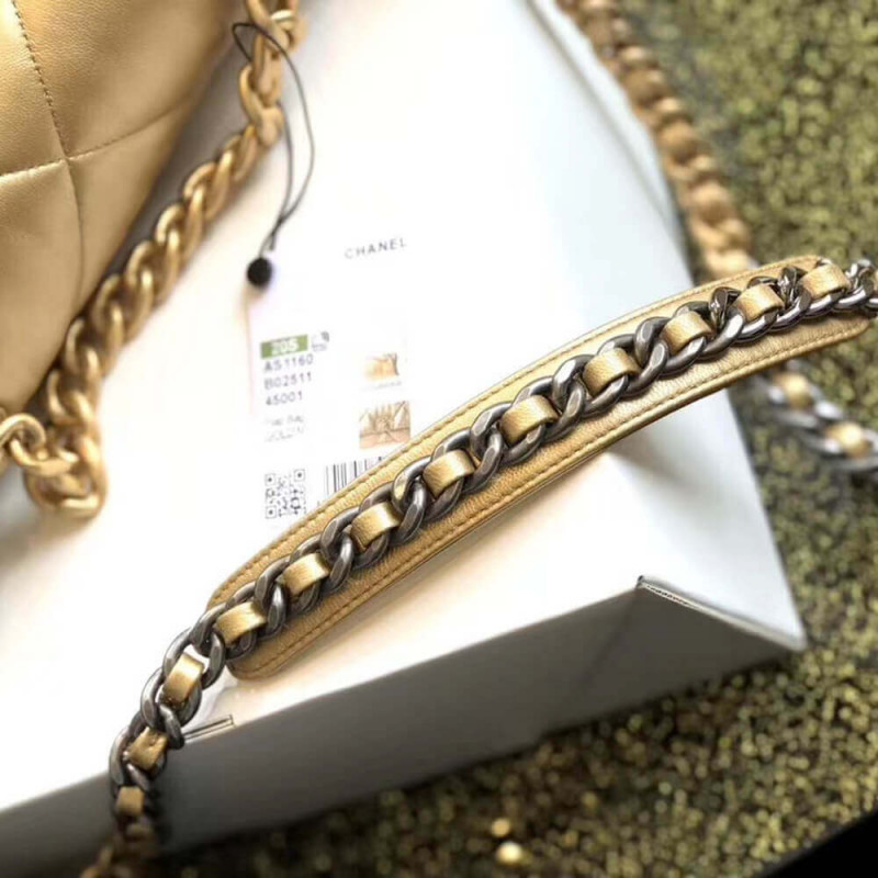 Wholesale Luxury Chanel 19 Flap Bag As1160 Gold - Image 14