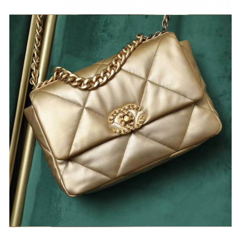 Wholesale Luxury Chanel 19 Flap Bag As1160 Gold - Image 4