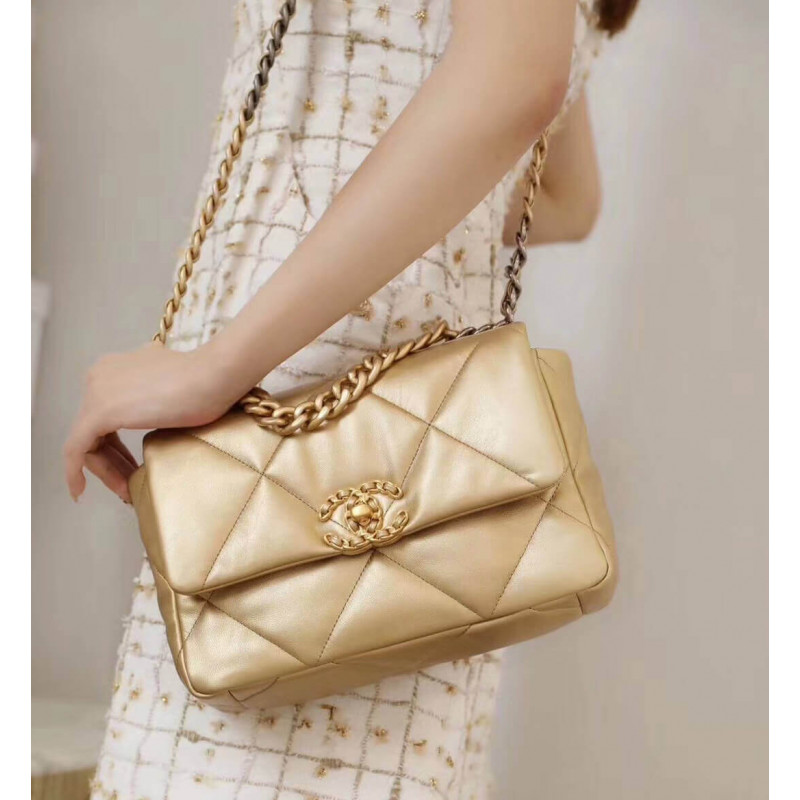 Wholesale Luxury Chanel 19 Flap Bag As1160 Gold - Image 6