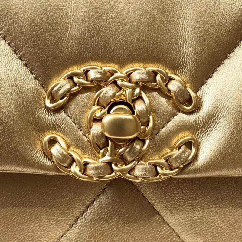 Wholesale Luxury Chanel 19 Flap Bag As1160 Gold - Image 10
