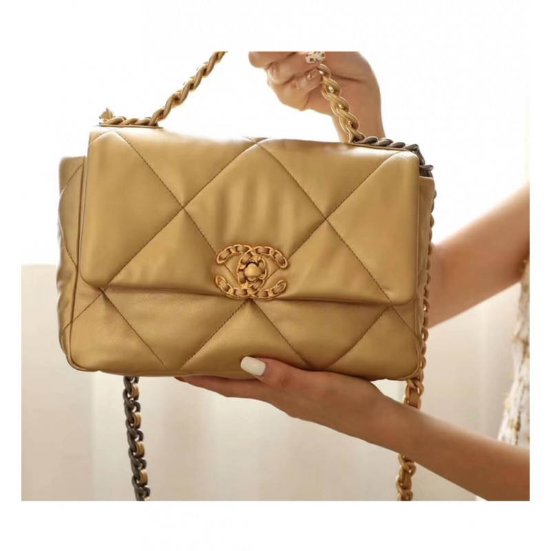 Wholesale Luxury Chanel 19 Flap Bag As1160 Gold