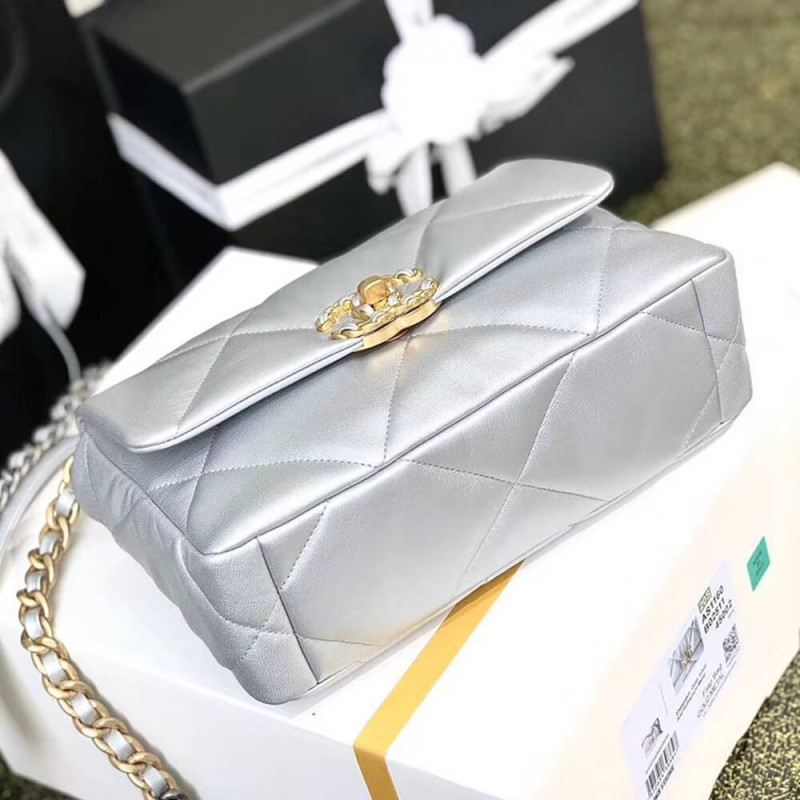 Wholesale Luxury Chanel 19 Flap Bag As1160 Silver - Image 12