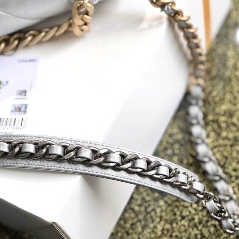 Wholesale Luxury Chanel 19 Flap Bag As1160 Silver - Image 13