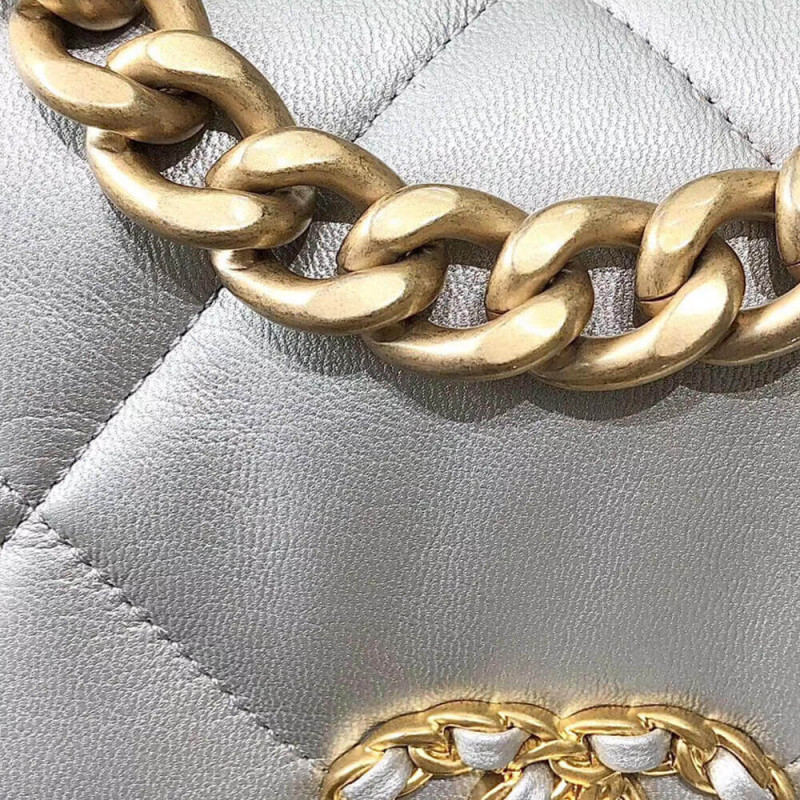 Wholesale Luxury Chanel 19 Flap Bag As1160 Silver - Image 10