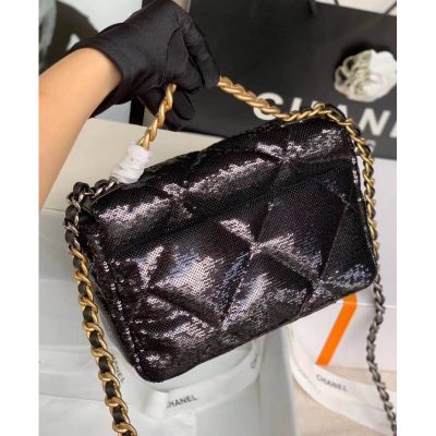 Alternative view of Wholesale Luxury Chanel 19 Flap Bag In TweedAmp;Sequins As1160