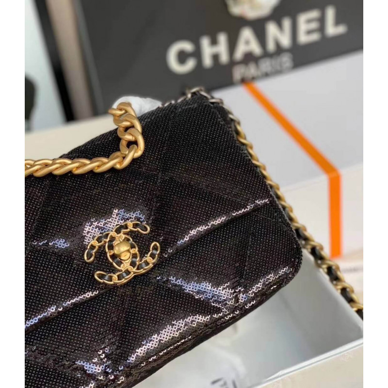Wholesale Luxury Chanel 19 Flap Bag In TweedAmp;Sequins As1160 - Image 6