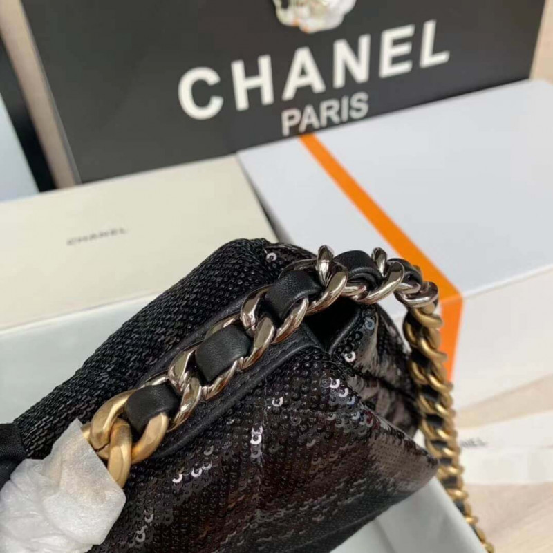 Wholesale Luxury Chanel 19 Flap Bag In TweedAmp;Sequins As1160 - Image 7