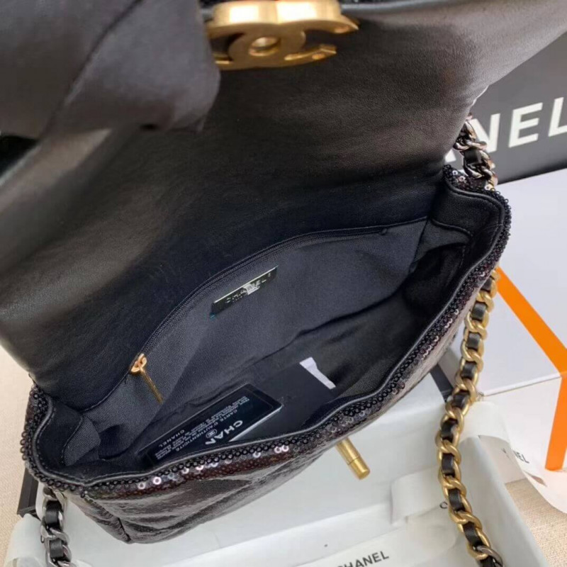 Wholesale Luxury Chanel 19 Flap Bag In TweedAmp;Sequins As1160 - Image 9