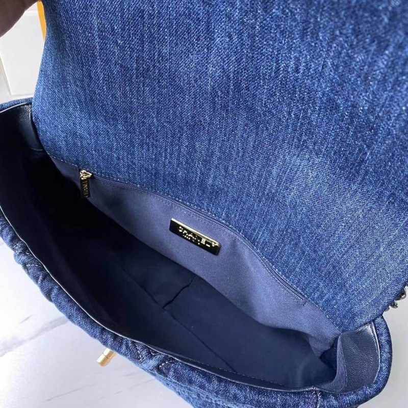 Wholesale Luxury Chanel 19 Large Flap Bag As1161 Denim - Image 9
