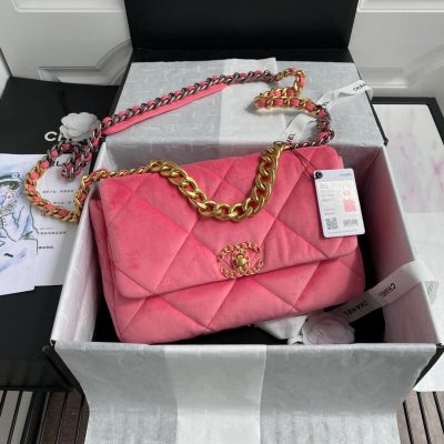 Wholesale Luxury Chanel 19 Large Velvet Flap Bag As1161