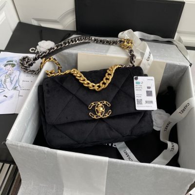 Alternative view of Wholesale Luxury Chanel 19 Small Velvet Flap Bag As1160