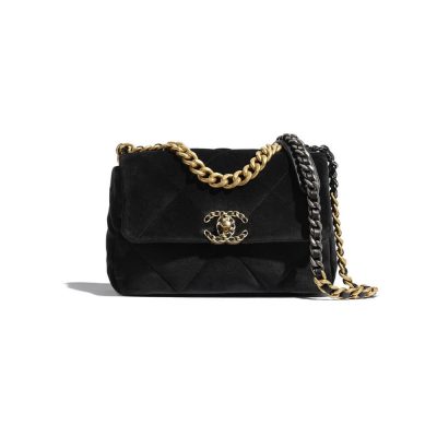 Wholesale Luxury Chanel 19 Small Velvet Flap Bag As1160
