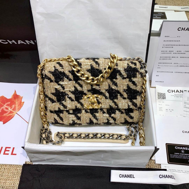 Wholesale Luxury Chanel 19 Tweed Maxi Flap Bag As1160