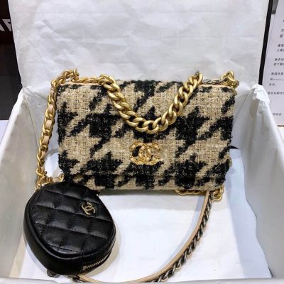 Wholesale Luxury Chanel 19 Tweed Woc With Leather Coin Purse Ap0985