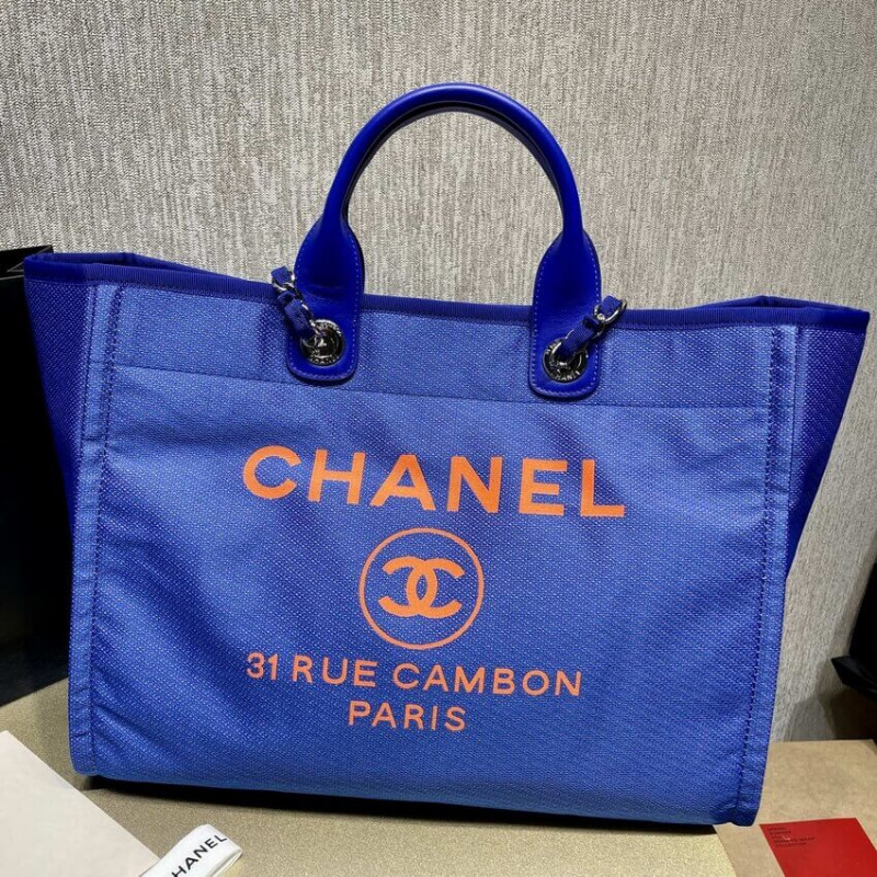 Wholesale Luxury Chanel 21S Deauville Blue Orange Large Shopping Bag A66941 - Image 2