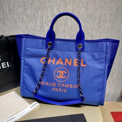 Wholesale Luxury Chanel 21S Deauville Blue Orange Large Shopping Bag A66941