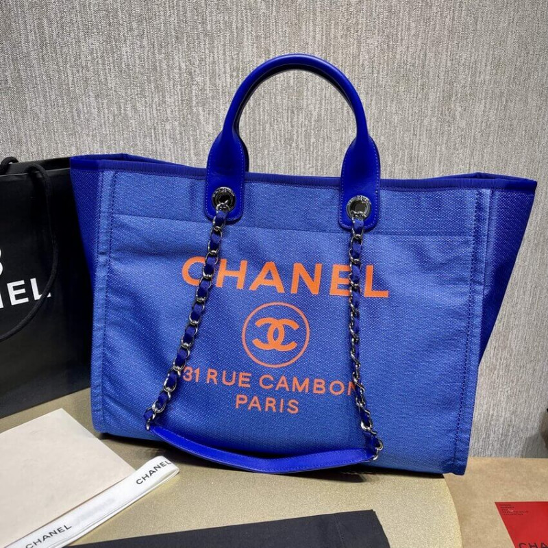 Wholesale Luxury Chanel 21S Deauville Blue Orange Large Shopping Bag A66941