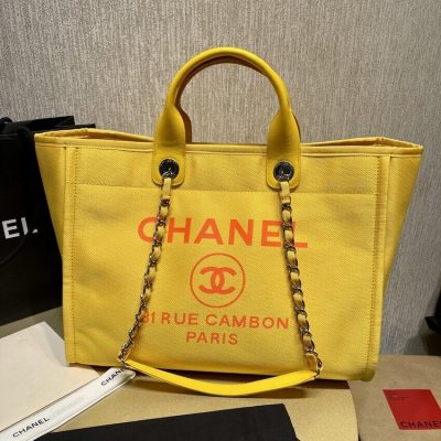 Alternative view of Wholesale Luxury Chanel 21S Deauville Orange Yellow Large Shopping Bag A66941