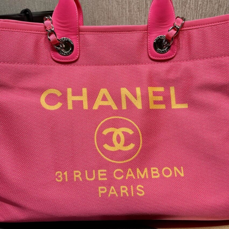 Wholesale Luxury Chanel 21S Deauville Peachblow Yellow Large Shopping Bag A66941 - Image 3