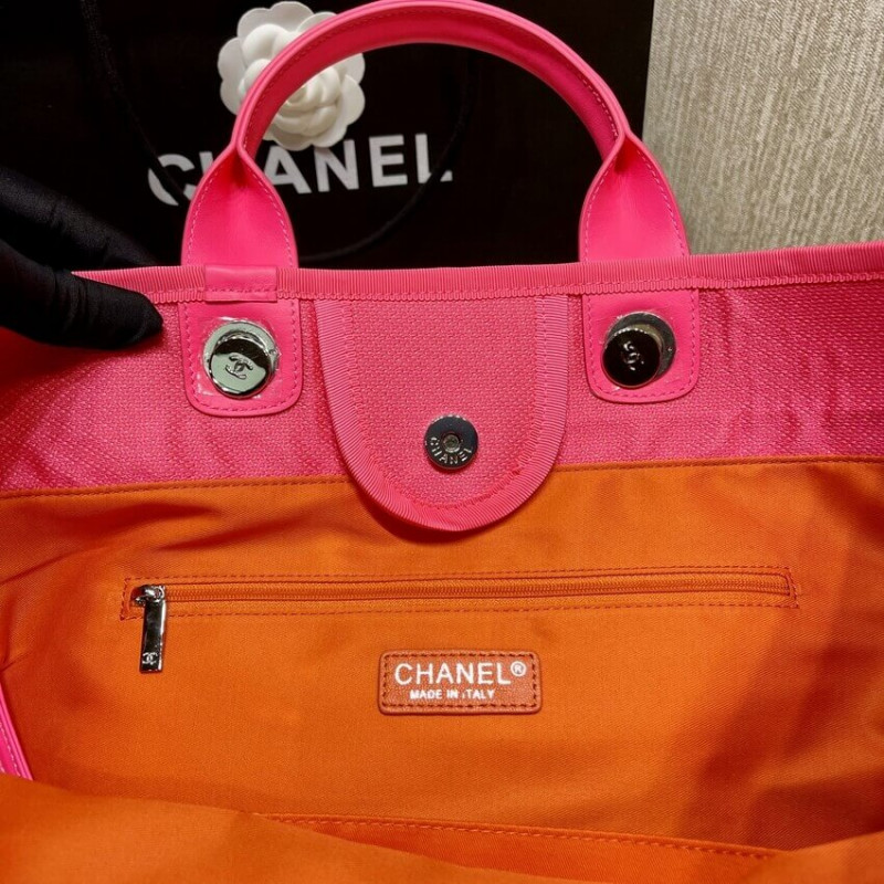 Wholesale Luxury Chanel 21S Deauville Peachblow Yellow Large Shopping Bag A66941 - Image 8
