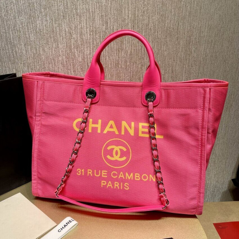 Wholesale Luxury Chanel 21S Deauville Peachblow Yellow Large Shopping Bag A66941