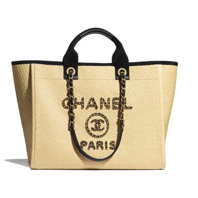 Wholesale Luxury Chanel 21S Deauville Woven Chain Leather Large Shopping Bag A66941