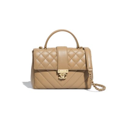 Wholesale Luxury Chanel Calfskin Flap Bag With Top Handle As0804