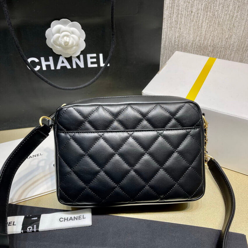 Wholesale Luxury Chanel Calfskin Leather Camera Case As2924 Black - Image 4