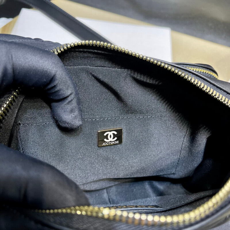 Wholesale Luxury Chanel Calfskin Leather Camera Case As2924 Black - Image 10
