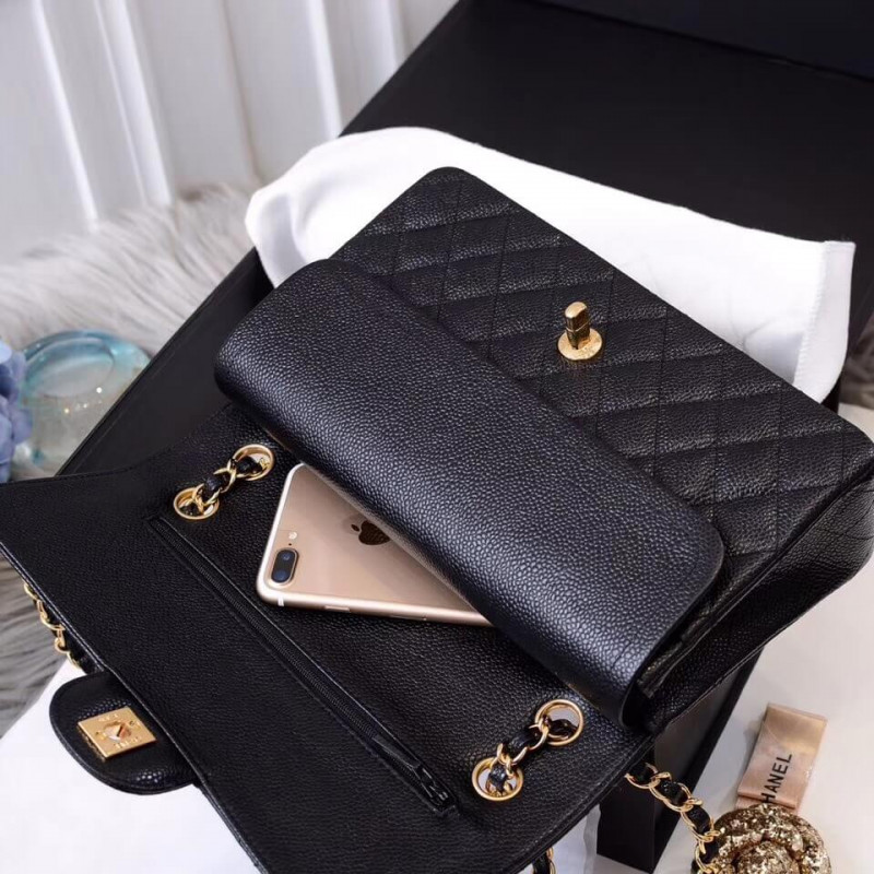 Wholesale Luxury Chanel Caviar Calfskin Classic Flap Bag A01112 Black - Image 3