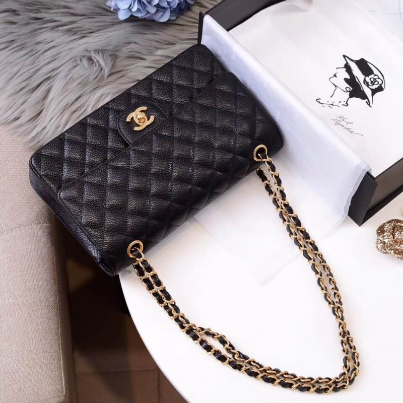 Wholesale Luxury Chanel Caviar Calfskin Classic Flap Bag A01112 Black - Image 4