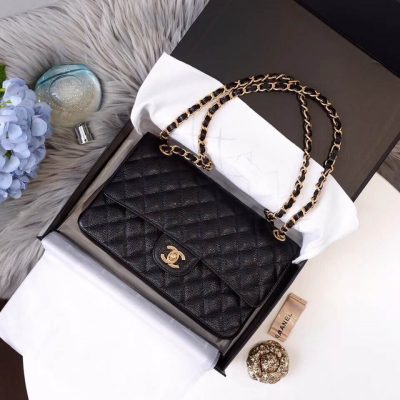 Wholesale Luxury Chanel Caviar Calfskin Classic Flap Bag A01112 Black