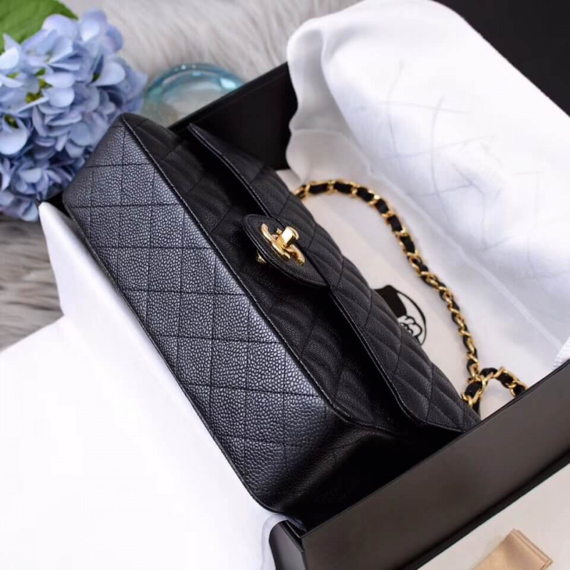 Wholesale Luxury Chanel Caviar Calfskin Classic Flap Bag A01112 Black - Image 6
